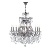 Asfour Crystal - Maria Theresa Chandelier - 11 Bulbs - Chrome - Pendeloque Clear